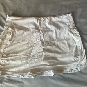 White Lululemon Pace Rival Mid-Rise Skirt Long